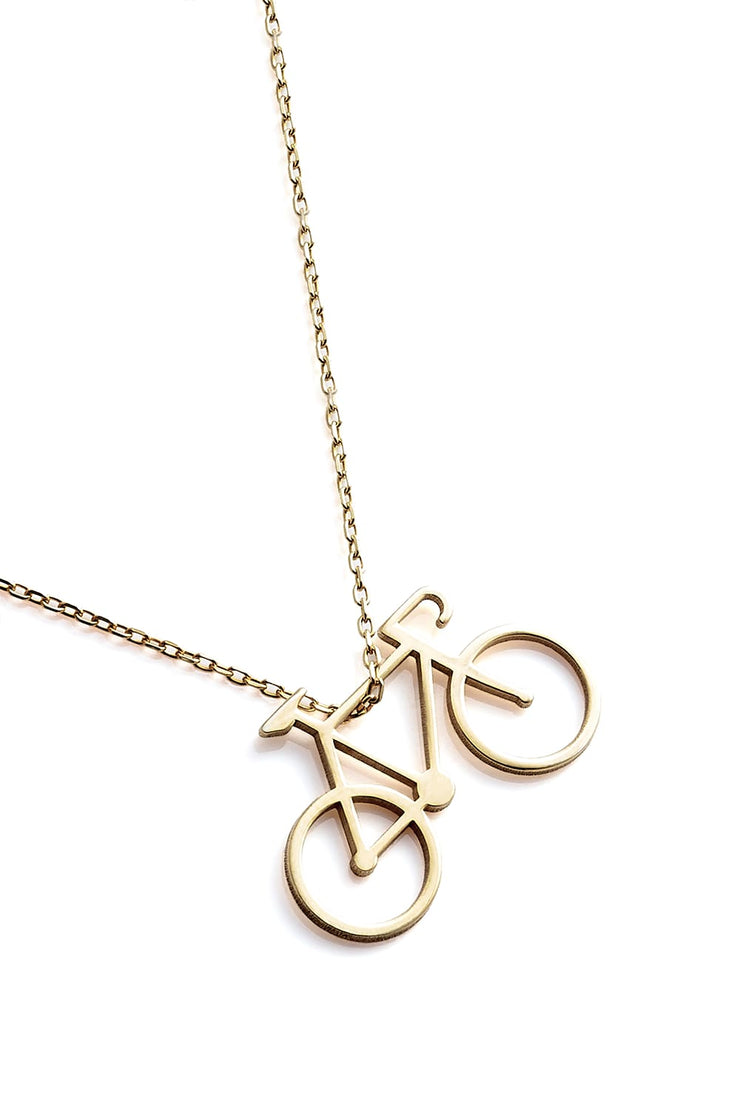 Bicycle Necklace - Gold - Necklace
