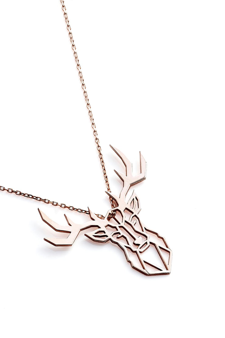 Deer Necklace - Rose Gold - Necklace