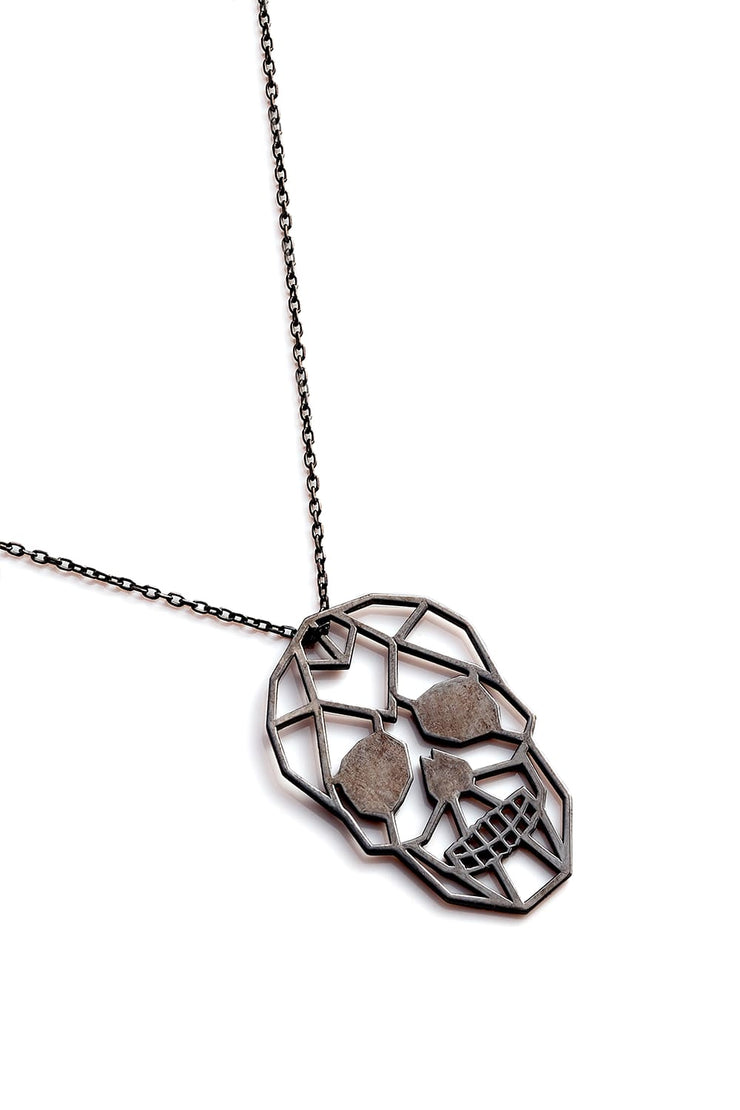 Skull Necklace - Black - Necklace